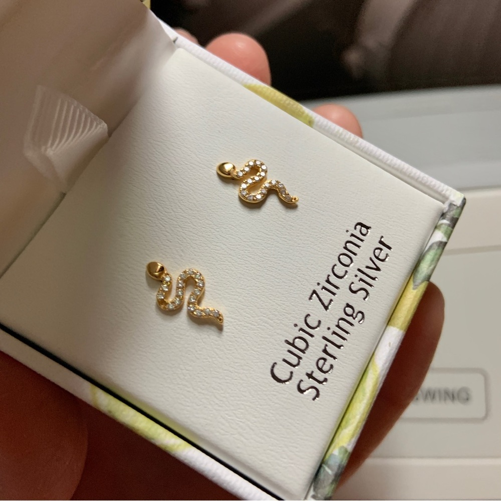 Nanette Lepore Gold Over SS Snake Stud Earrings
